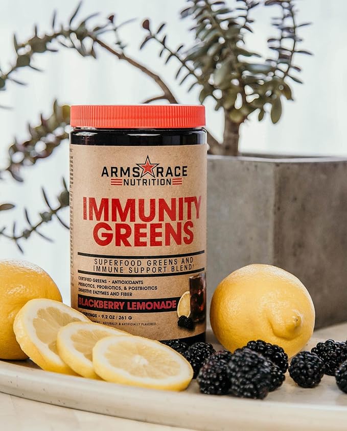 Arms Race Nutrition Immunity Greens Superfood Greens and Immune Support Blend - 9.2 oz. (30 Servings) (Lemon Rush)