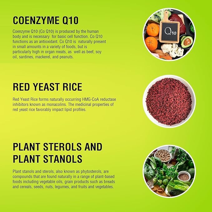 Natural Supplement with CoQ10, Red Yeast Rice, Niacin, Policosanol and Guggul. The Natural Way. by New Health Plus 60 MG Co-Q10 (120 caps)