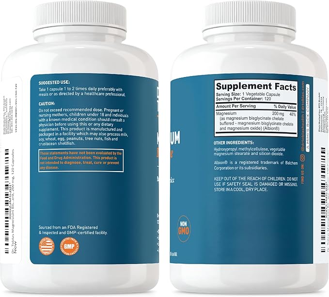 Dr. Tobias Magnesium Bisglycinate and Liposomal Glutathione - Supports Energy, Muscle Function, and Immune Health - Maximum Absorption - Vegan, Non-GMO