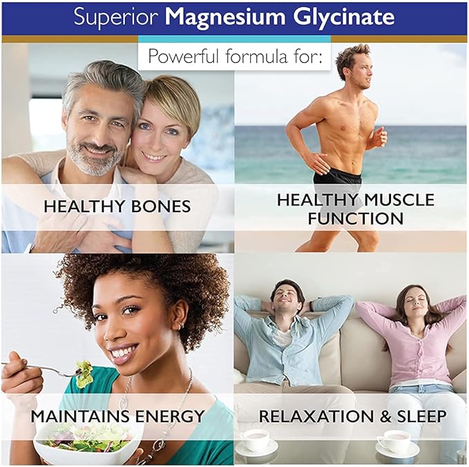 Superior Labs - Magnesium Glycinate - 1250 mg, 120 Vegetable Capsules - Essential Mineral - Maintains Energy - Healthy Bones and Muscle Function- Relaxation & Sleep