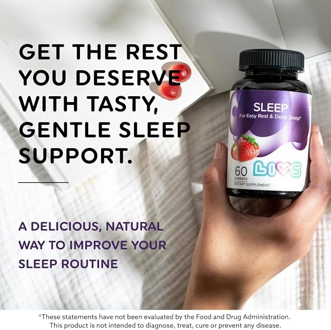 Sleep Gummies w/Melatonin and Magnesium | Sleep Aid Gummy for Adults, Organic with No Artificial Flavors, Strawberry Flavor, Vegan, 60 Count