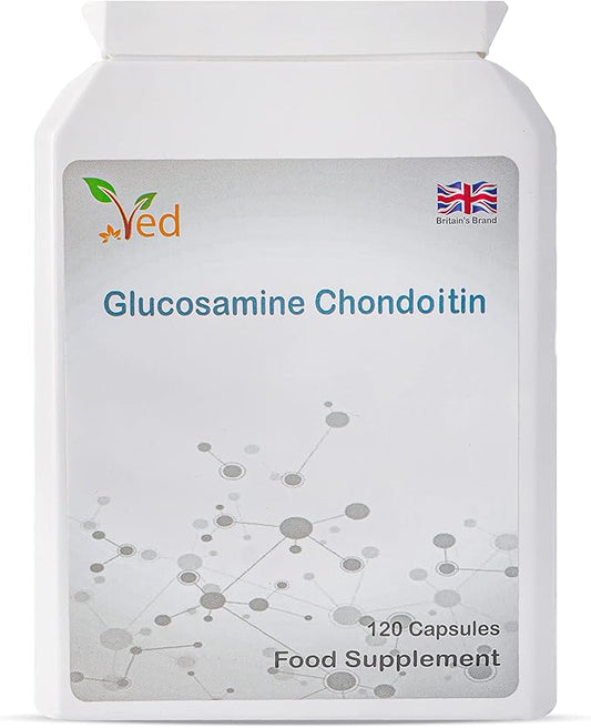 VED Glucosamine Chondroitin Turmeric Vitamin C | Joint Support Supplement |Non-GMO, Gluten Free | 120 Capsules | 60 Days Supply.