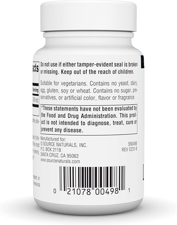 Source Naturals Acetyl L-Carnitine, 500mg, 30 Tablets