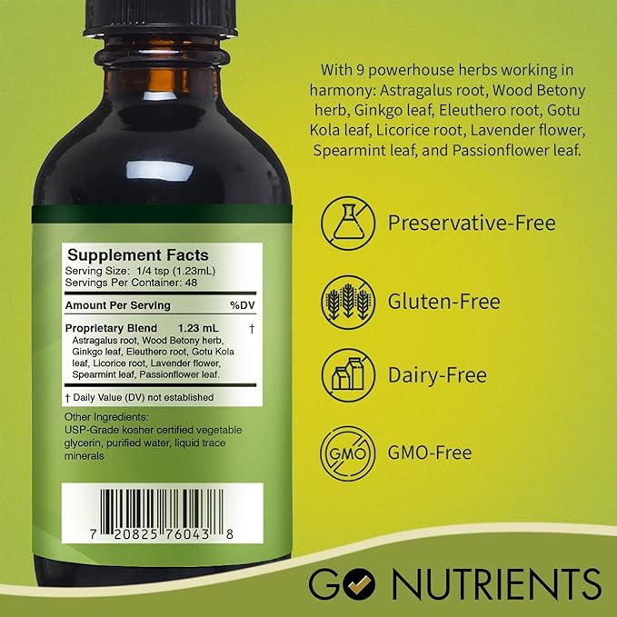 Go Nutrients Adrenal Edge & Nascent Iodine Supplement | High Potency Liquid Drops - Non-GMO, Gluten-Free Iodine Edge Supplement | Energy & Fatigue Supplement Cortisol Manager Liquid Drops