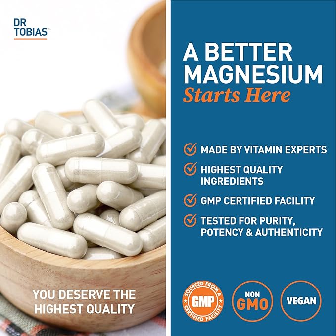 Dr. Tobias Omega 3 Fish Oil & Magnesium Bisglycinate Supplements, High Absorption, Supports Heart, Brain, Immune, Energy, Muscle, Bone & Joint Health, Non-GMO