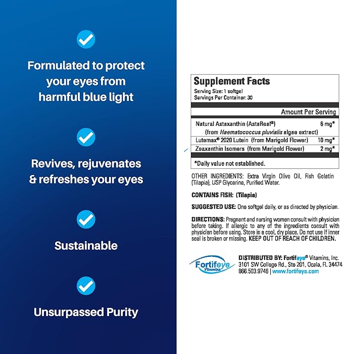 Fortifeye Blue Light and Heart Health Support Bundle | Fortifeye Super Omega Max 60 Ct & Fortifeye Focus 30 Ct