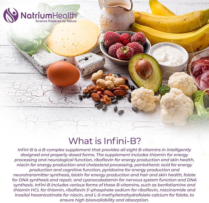 Nootropics Depot Infini-B Advanced B-Complex | Optimal Absorption & Bio-Availability | Enhanced Cognitive & Metabolic Support | 120 Capsules