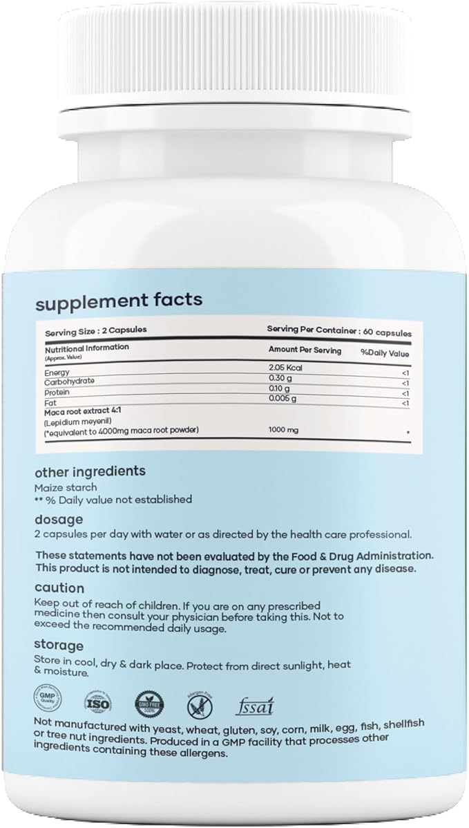 mars by GHC Maca Root Capsules with Ginseng, Magnesium & Berberine | Supports Vitality & Overall Well-Being | 60 Capsules Pack of 1