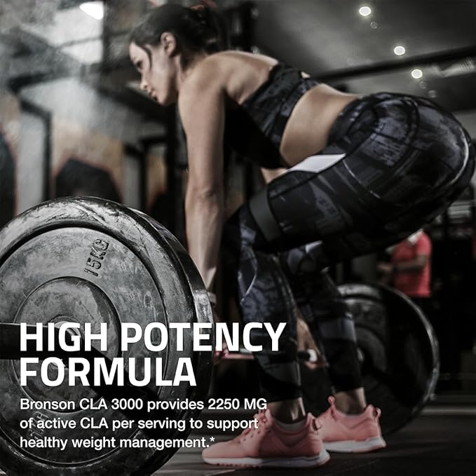 Bronson CLA 3000 Extra High Potency Supports Healthy Weight Management Lean Muscle Mass Non-Stimulating Conjugated Linoleic Acid 300 Softgels