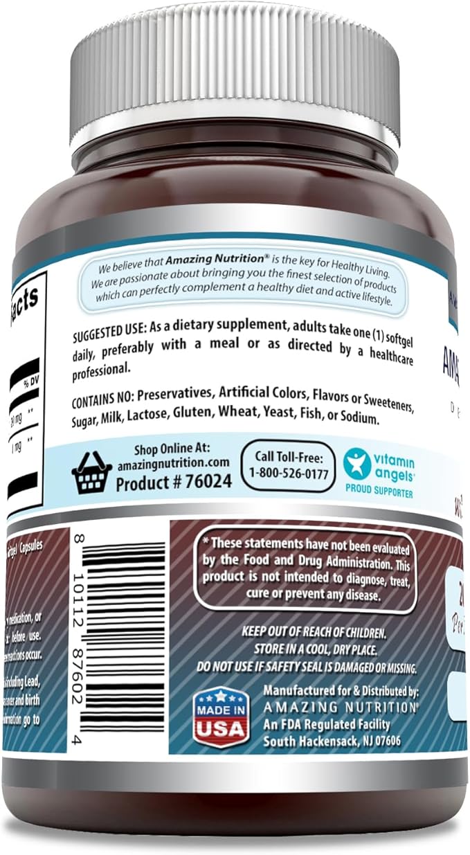 Amazing Formulas Lutein 20 mg with Zeaxanthin 800 mcg | Softgels Supplement | Non-GMO | Gluten Free | Made in USA (120 Count)
