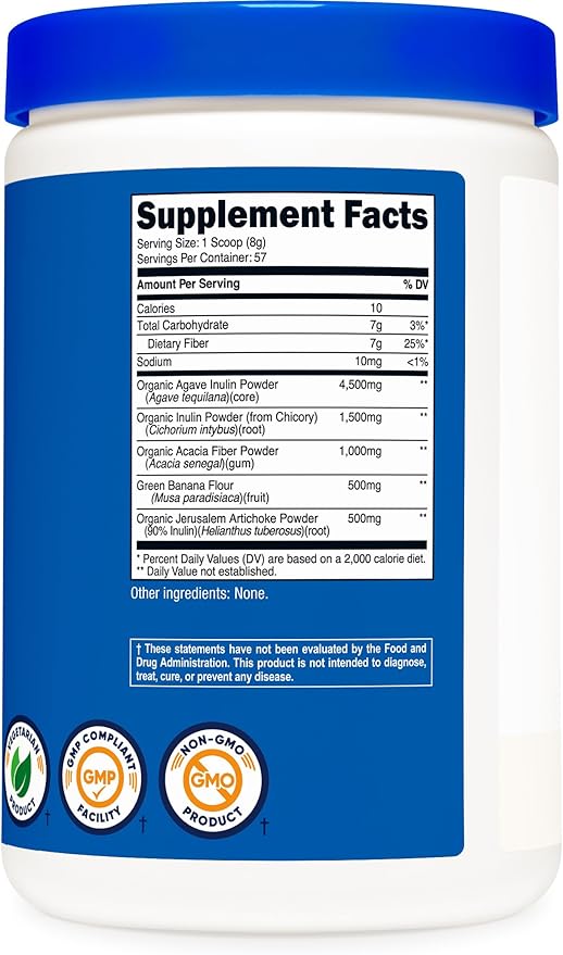 Nutricost Prebiotic Fiber Unflavored (1 Pound) - Vegan, Gluten-Free, GMO-Free