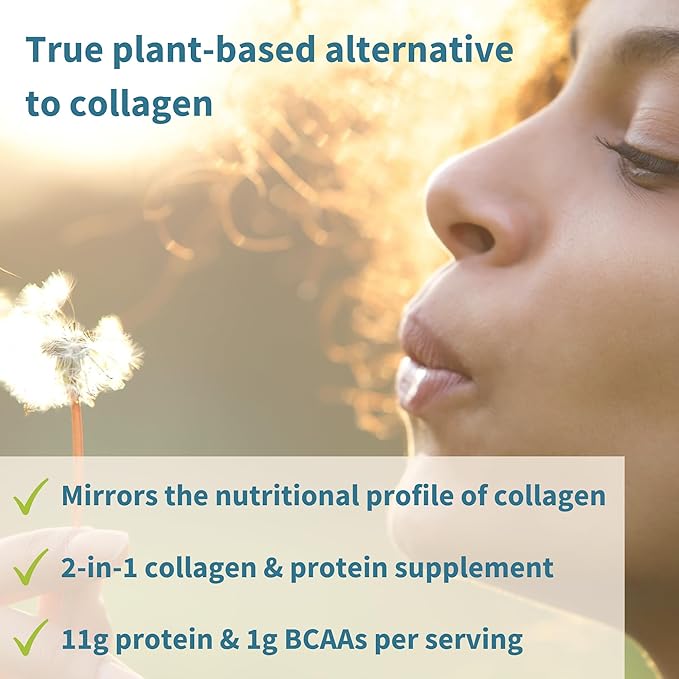 Igennus Vegan Collagen Peptide Powder, Enhanced with Glycine, Proline & Hydroxyproline & Cofactor Vitamin C, Non GMO, Complete Vegetarian Plant Based Collagen Powder Booster, 35 Servings