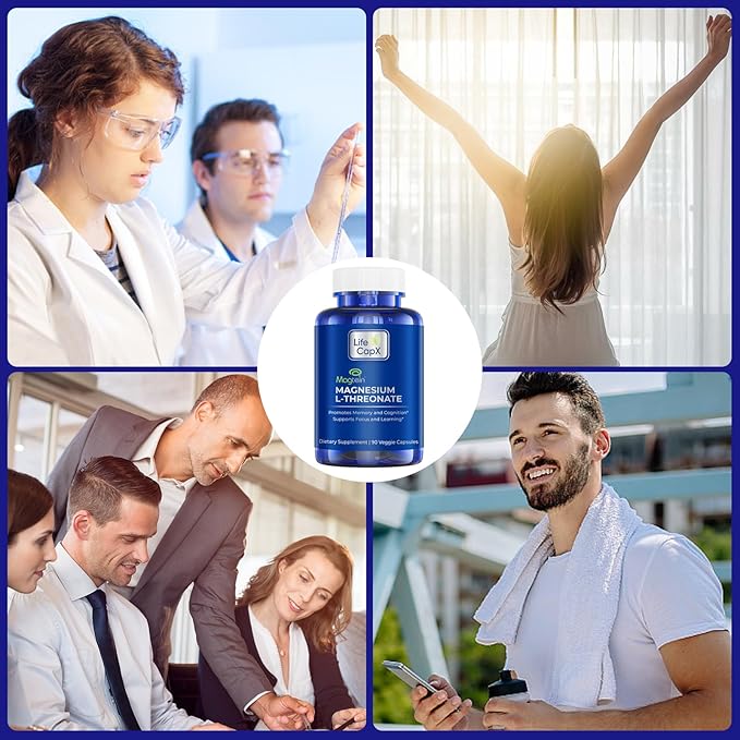 Magnesium L-Threonate Capsules, Original Patented Magtein™ Form of Magnesium (Mg), Improve Memory, Cognition and Sleep Quality (90 Capsules)