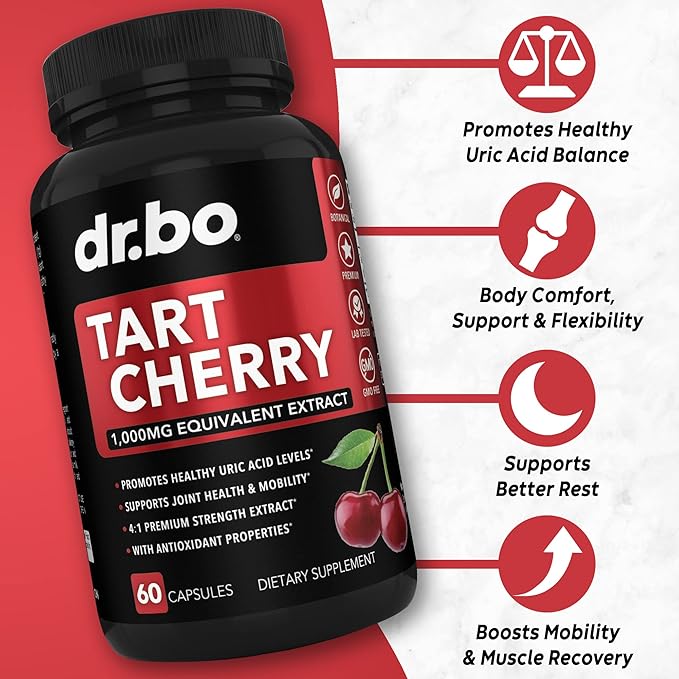 Glucosamine Chondroitin MSM Turmeric & Tart Cherry - Joint Health Supplement Knee Bone & Joints, Purge Uric Acid Cleanse Flush Antioxidant Pills - Joint Support Pills & Tart Cherry Extract Capsules