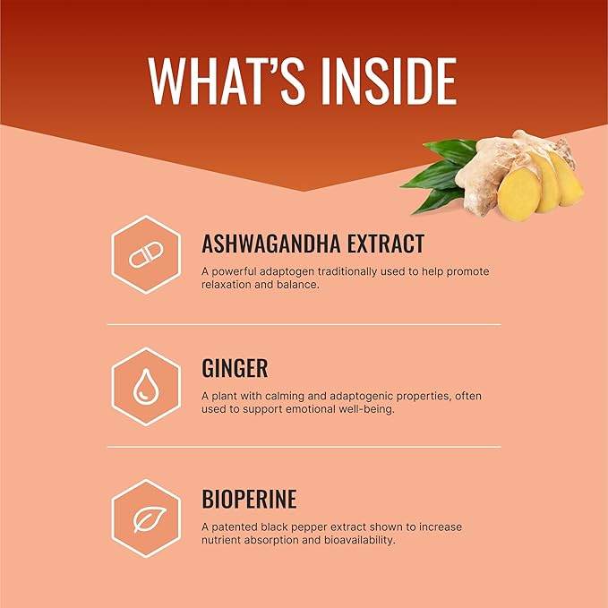 Approved Science Ashwagandha 1500mg with Bioperine® and Ginger- Enhance Memory, Boost Mood & Energy - 60 Vegan Friendly Capsules (6 Bottles)