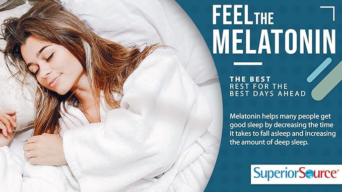 Superior Source Super Slumber Helper - Melatonin Supplement with L-Theanine & Chamomile Flower Powder - Supports Healthy & Natural Sleep with Valerian Root Powder & GABA - 90 Instant Dissolve Tablets