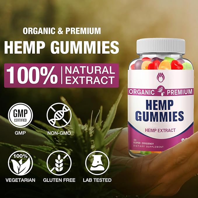 (2 Packs) Hemp Gummies - High Potency Pure Natural Hemp Oil Extract, Bear Edible Gummy Hemp Gummy for Adults