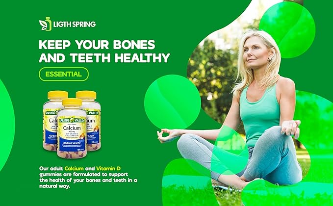 Calcium Plus Vitamin D, Adult Gummies, 500 mcg, 1000 IU, Assorted Flavors, 100 Ct Bundle with Exclusive Vitamins & Minerals - A to Z - Better Ligth&Spring Guide (2 Items)