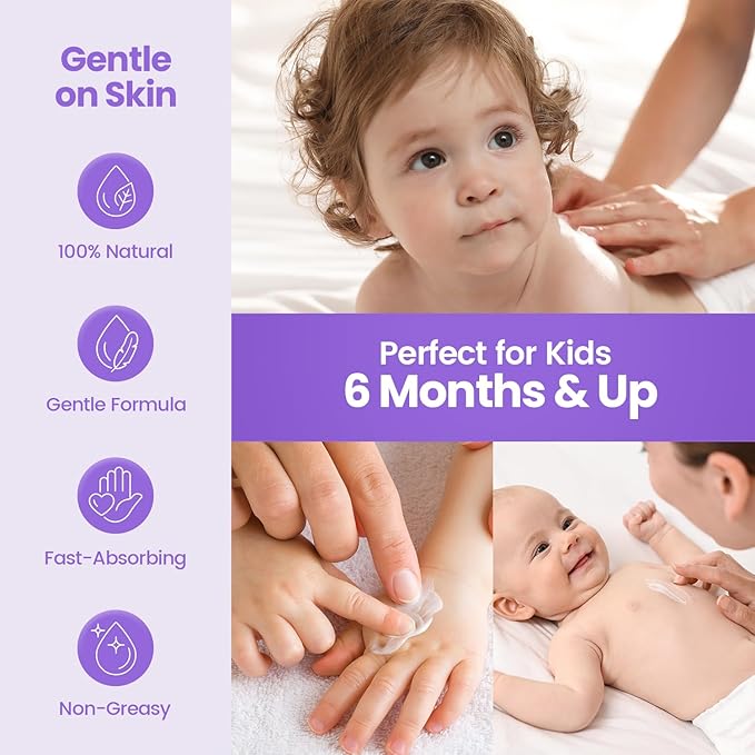 Magnesium Lotion for Kids Sleep: Gentle Lavender Formula with Vitamins D3, K2 & B6 – Nourishing Cream for Sensitive Skin, Safe for Babies & Perfect for Daily Use