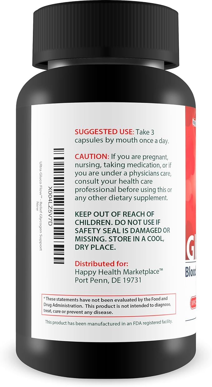 Ultra Gluco Flow - Improved Formula - Our Best Blood Cleanse Detox Cleanse Blood Support Pills - Blood Health Blood Circulation Pills Detox Cleanse Blood Gluco Bio Sweet Relief Glycogen Support