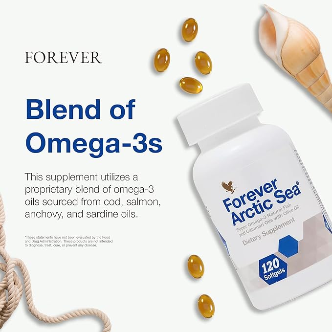 Forever Living - Arctic Sea Omega-3 Supplement - EPA and DHA Blend for Heart, Brain and Eye Health - Gluten-Free - 240 Softgels (Pack of 2)