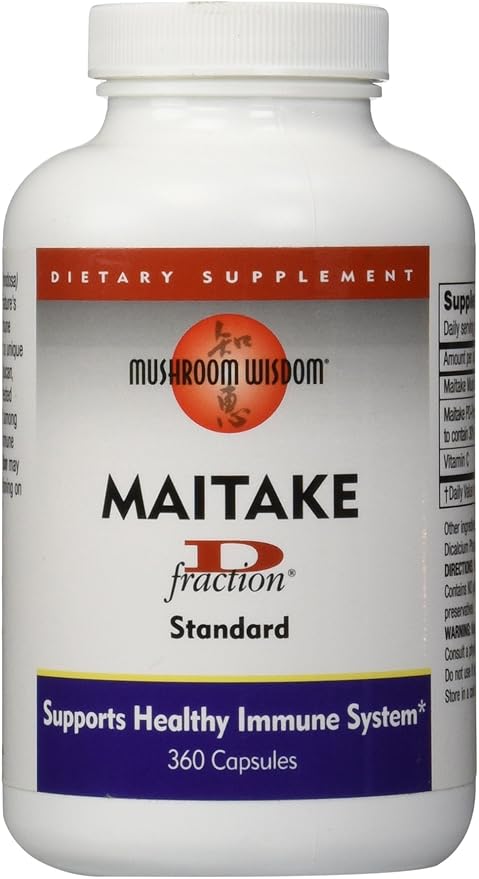MUSHROOM WISDOM Maitake Mushroom Extract D-Fraction 360 Capsules