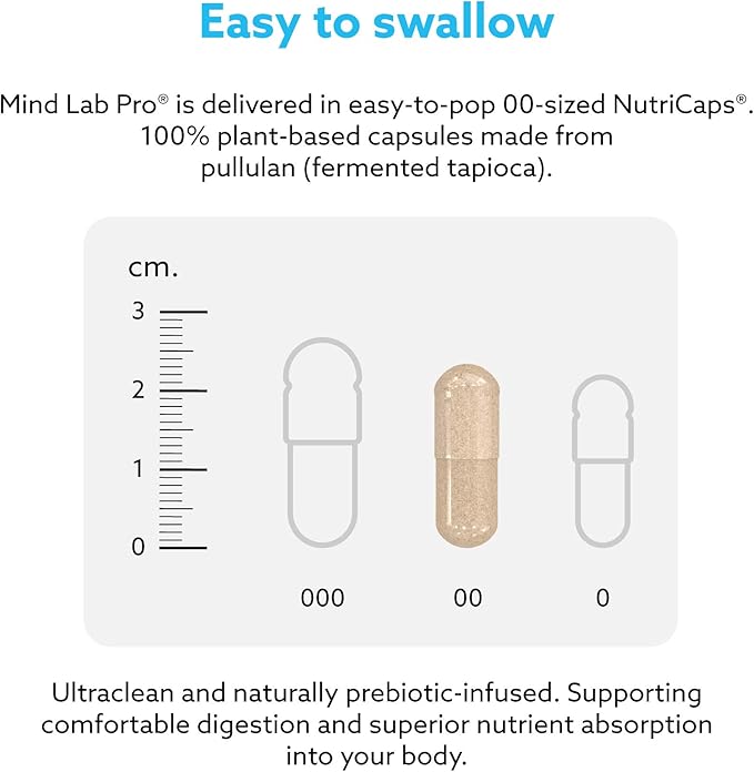 Mind Lab Pro® Universal Nootropic™ Brain Booster Supplement for Focus, Memory, Clarity, Energy - 60 Capsules - Plant-Based, Naturally Sourced Memory Vitamins for Better Brain Health