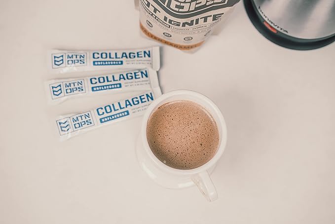 MTN OPS Collagen Protein Powder On-The-Go Packs, 30 Packs per Bag of Unflavored, Highly Digestible Protein with 9g of Protein per Serving