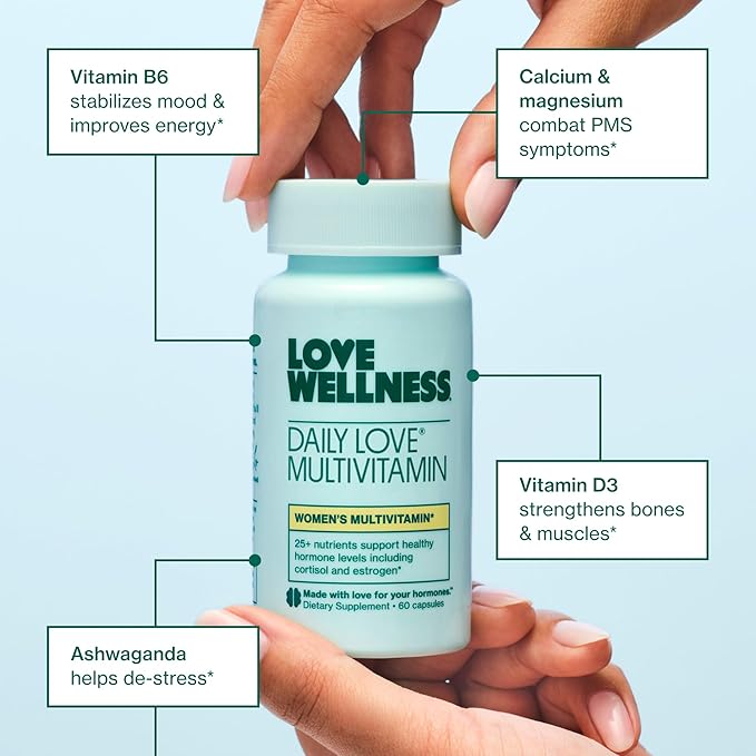 Love Wellness Daily Love Multivitamin & Big Brain Probiotics | Mind and Body Duo | Womens Vitamin and Probitoic