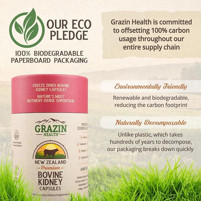 Grass Fed Bovine Kidney: 3000 Mg per Serving (30 Servings)