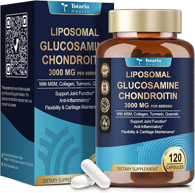 Glucosamine Chondroitin MSM Collagen, 3000MG HSA FSA Eligible Items Only List - Joint Supplements for Men & Woman, Hsa Store Eligible Items Anti-Inflammation Supplement, 120 Capsules Made in USA