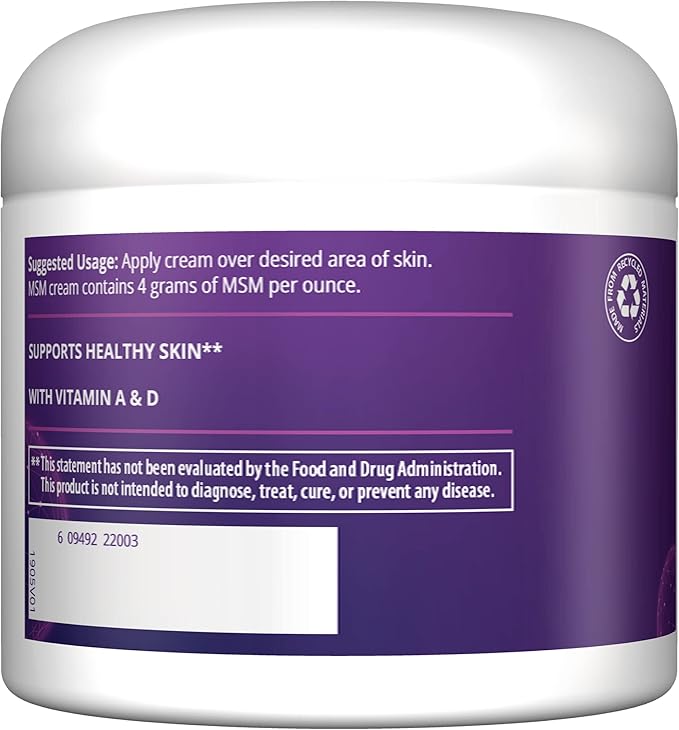 MRM MSM Cream with Vitamin A & D -- 4 Oz.