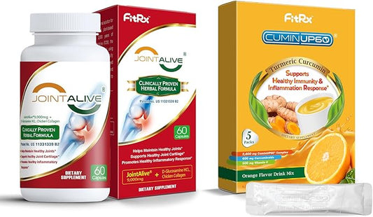 JointAlive Advanced Joint Support Supportment and Turmeric Powder, Glucosamine Chondroitin, Curcumin Drink Mix