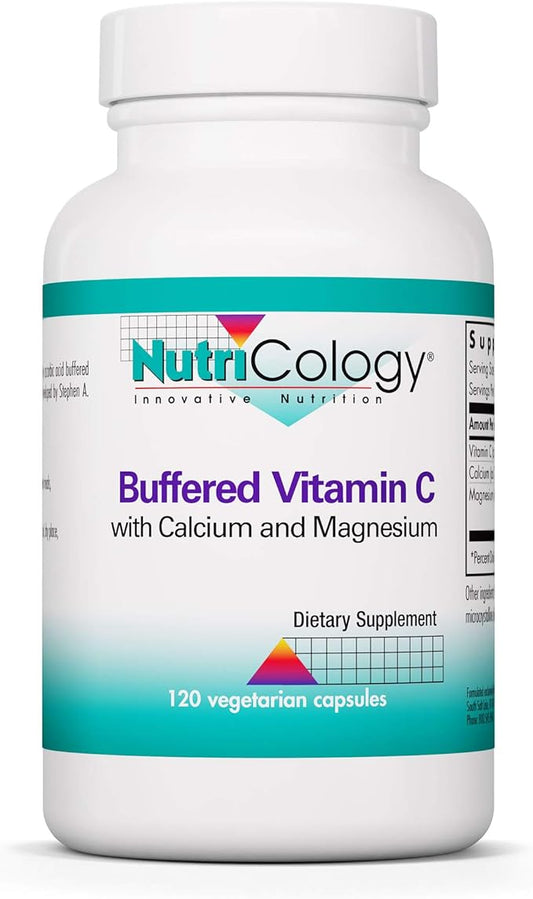Nutricology, Buffered Vitamin C - Antioxidant Supplements, Calcium and Magnesium Tablets, Daily Vitamins and Minerals, Vitamin C Capsules - 120 Capsules 1-Pack