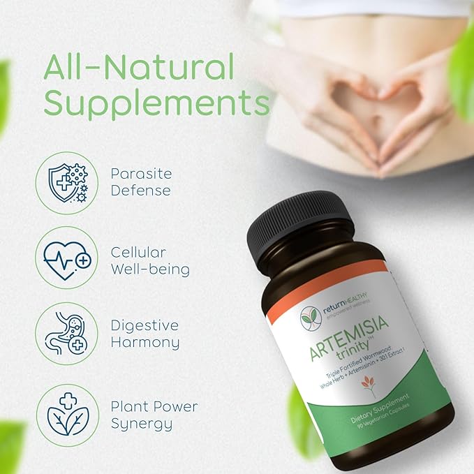 Artemisia Trinity | Cleansing for Adults with Wormwood Herb & Artemisinin 30:1 Extract | Resistance & Digestive Support | Herbal Supplements | Pure, Plant-Based, 90 Caps