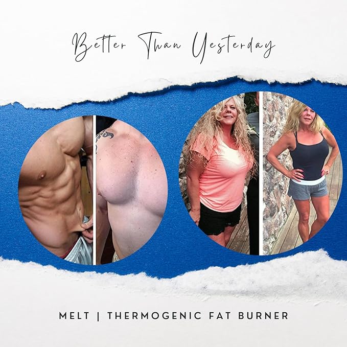 MELT - Best Thermogenic Fat Burner for Men & Women - Appetite Suppressant Pills for Fast Weight Loss - Energy Booster and Mental Focus Supplement - Diet Pills That Work - 60 caps