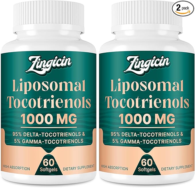Vitamin E Tocotrienols - Liposomal Tocotrienols Supplement 1000mg, Highly Absorbable Delta Tocotrienol and Gamma Tocotrienol for Bone Health, and Antioxidant Support, 120 Softgels