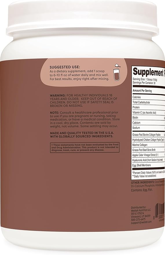 The Afterglow Multi Collagen Protein + Beauty (30 Servings, Chocolate) - Hair, Skin, Nail & Joint Support - Non-GMO & Gluten Free