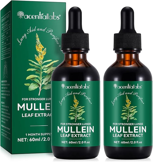 Mullein Drops, Mullein Leaf Extract for Lungs, Mullein Leaf Drops for Lung Cleanse and Phlegm, Fast Absorption Powerful Mullein Extract for Stronger Lungs (2)