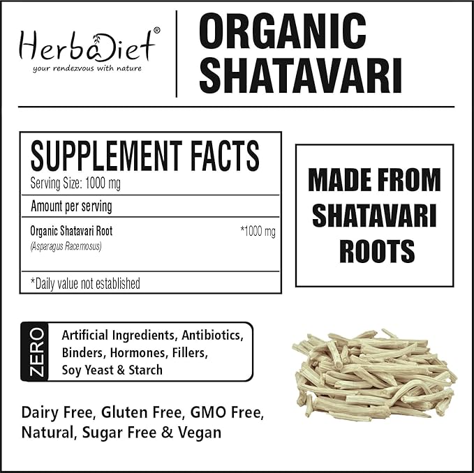 Shatavari Root Organic Powder | Ayurvedic Herb for Women Health Support, Balanced Female Hormones, Lactation Supplement | 100% Pure Wild Asparagus Racemosus Roots (227 gram/ 8 oz)