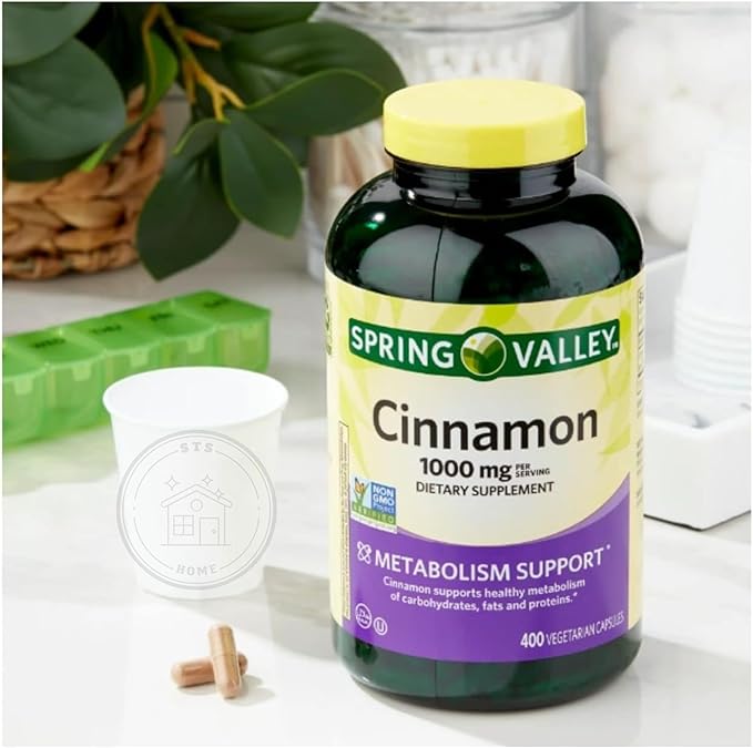 Spring Valley Cinnamon Dietary Supplement, 1000 mg, 400 Count + STS Sticker.