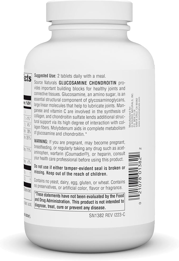 Source Naturals Extra Strength Glucosamine Chondroitin,Promotes Healthy Joints* - 120 Tablets