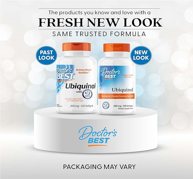 Doctors Best Ubiquinol, Reduced-Form Coenzyme Q1, Non-GMO, Gluten Free, Soy Free 120 Softgels
