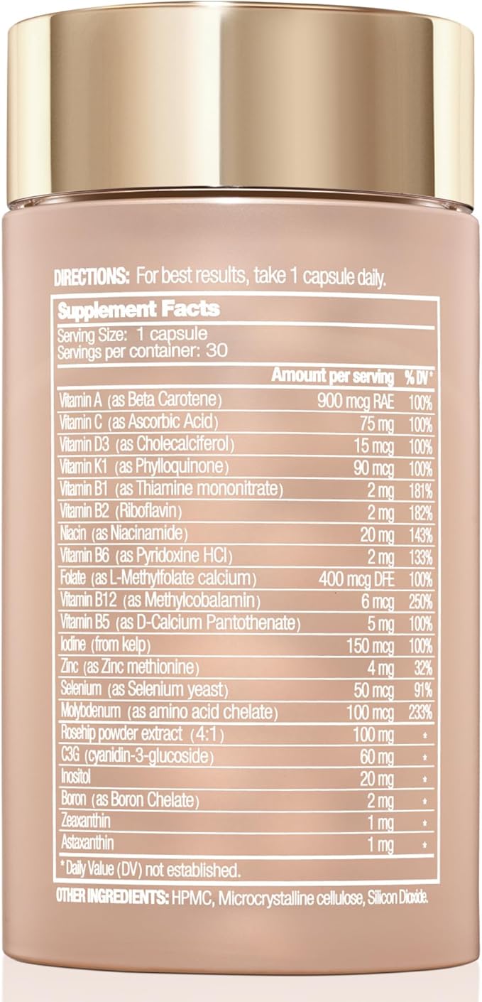 Her Daily Multi 60-Day Wellness System - Women's Multivitamin Bottle + Eco-Friendly Refill Pack - Vegan Formula for Energy, Mental Clarity & Eye Health