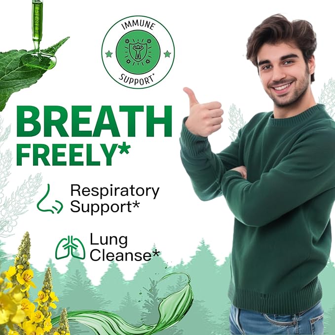 120ml Mullein Leaf Tincture - Lung Cleanse - Vegan Lung Detox - Respiratory Health and Immune Support Drops - Natural Supplement Liquid Extract 4 fl.oz.Chlorophyll