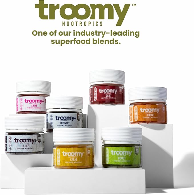 Troomy Boost Cordyceps All Natural Mushroom Gummies - Supports Active Lifestyle & Hyper Focus - Lemon Lime - 30 Count