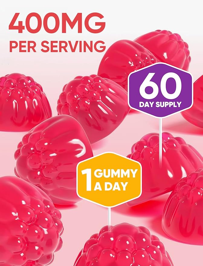 Venture Pal 60 Day Supply Magnesium Glycinate Gummies with Ashwagandha for Adults and Kids, L-Theanine, CoQ10, Sugar Free Magnesium Supplement 400mg for Calm Mood & Sleep, Gluten-Free & Vegan