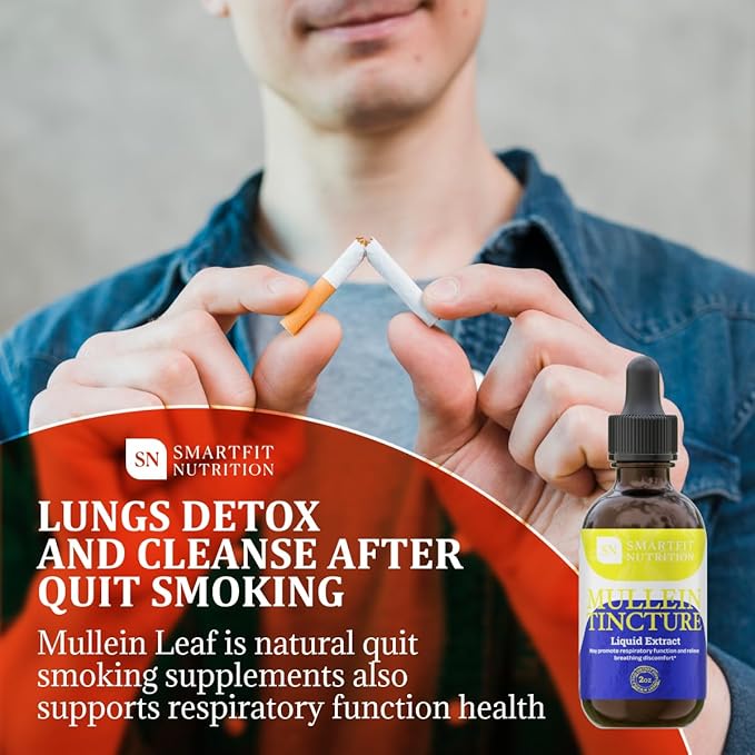 Mullein Leaf Extract - Mullein Drops - Lung Cleanse - Supplement for Respiratory System Support & Healthy Mucous Membranes - Verbascum Densiflorum - 2 oz