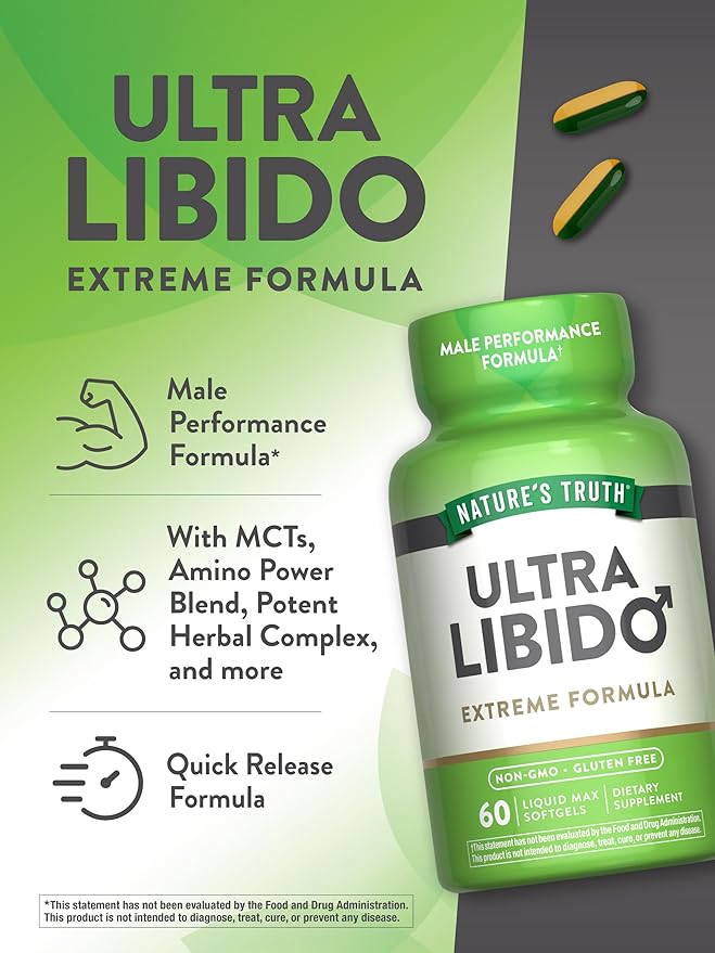 Nature's Truth Libido Supplement for Men | 60 Softgels | Non-GMO & Gluten Free Pills