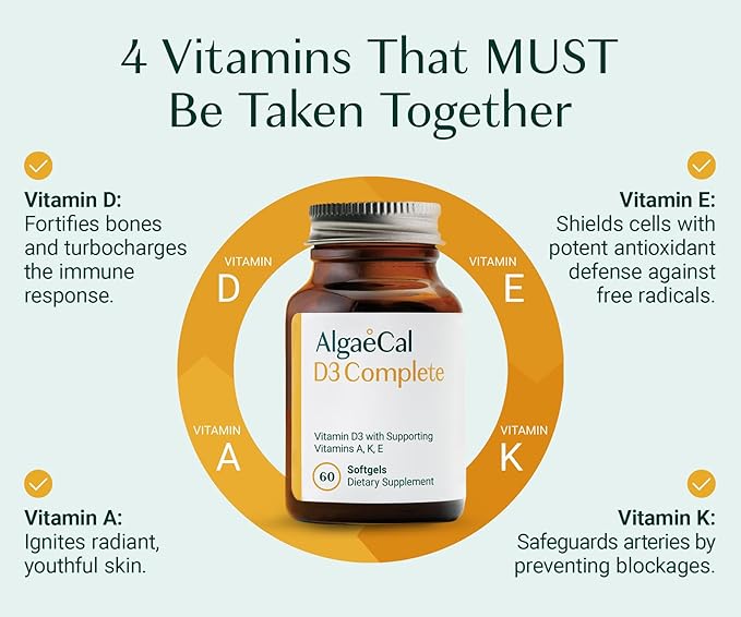 ALGAECAL Calcium, Vitamin D3 & Collagen Bundle – Collagen with Clinically-Supported Verisol, Fortibone & Fortigel, Plus 13 Bone Supporting Minerals and Vitamin ADEK for Bone Health & Anti-Aging